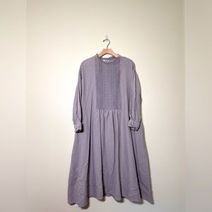 Gray Winter Dress with Lace